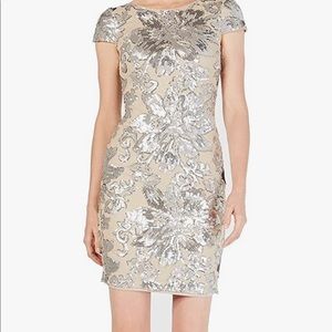 Calvin Klein Silver Sequin Cocktail Dress - Size 4 New with Tags